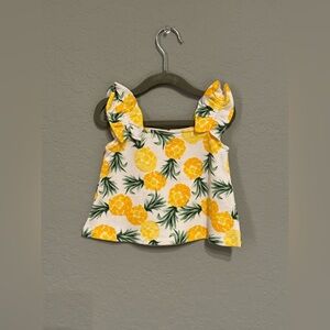 JANIE AND JACK GIRLS PINEAPPLE RUFFLE STRAP TOP SIZE 2T